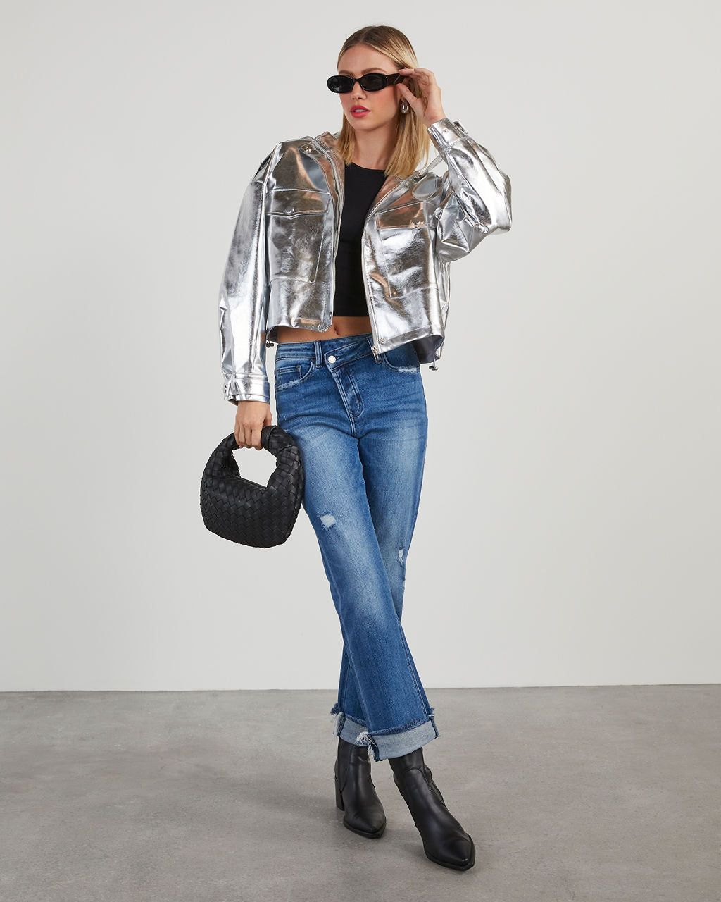Attention Seeker Metallic Bomber Jacket sold by Vici product image thumbnail 2