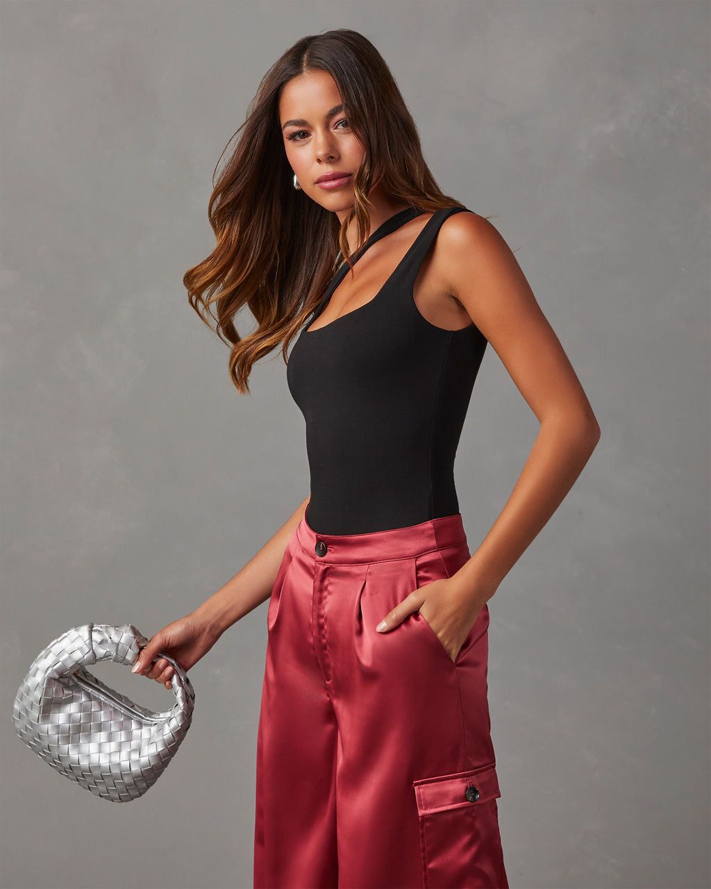 Saison Cutout One Shoulder Knit Bodysuit sold by Vici product image thumbnail 3