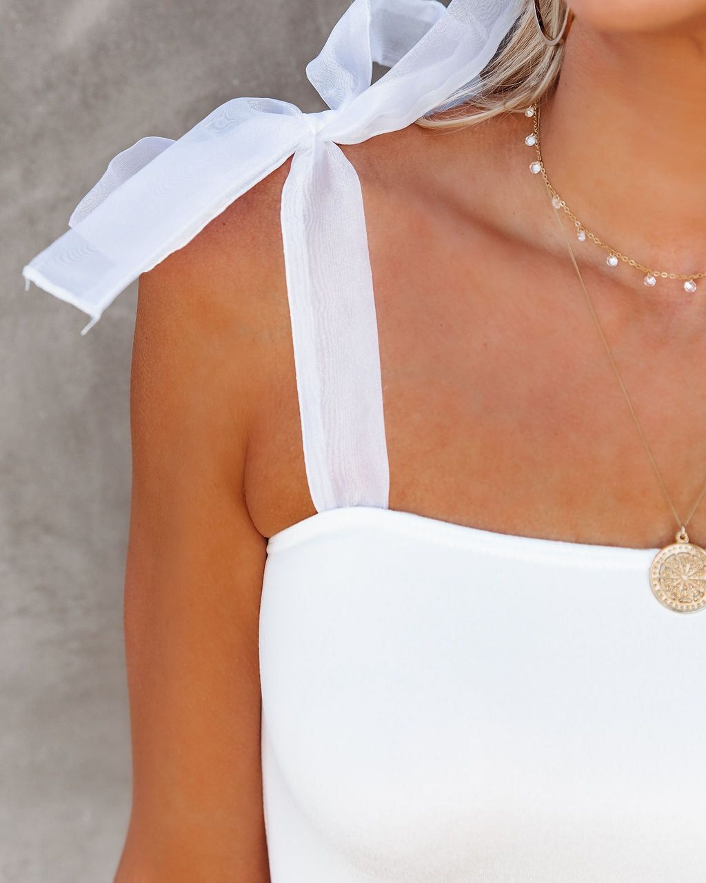 Nominee Organza Tie Bodysuit - Off White- FINAL SALE sold by Vici product image thumbnail 4