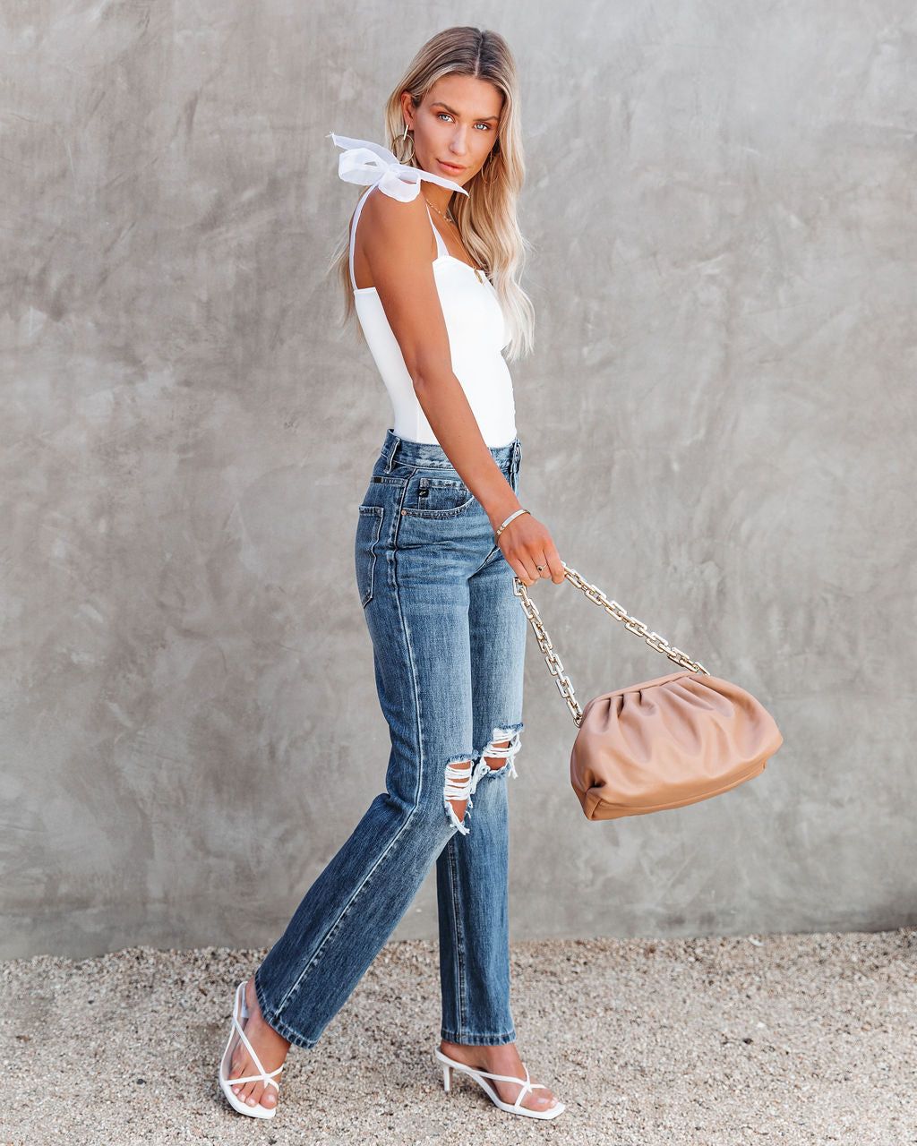 Nominee Organza Tie Bodysuit - Off White- FINAL SALE sold by Vici product image thumbnail 9