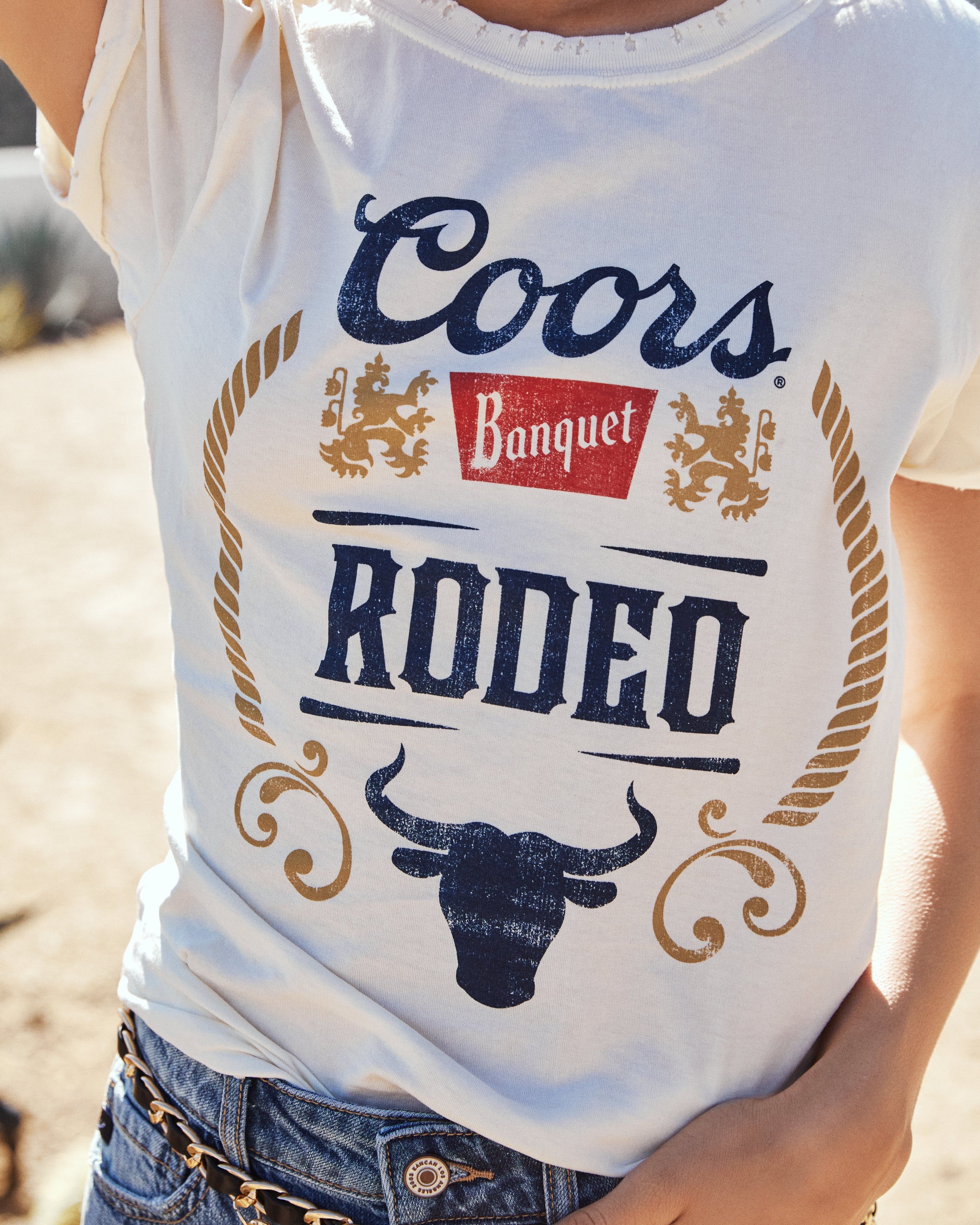 Coors Banquet Rodeo Cotton Distressed Tee - FINAL SALE sold by Vici product image thumbnail 4