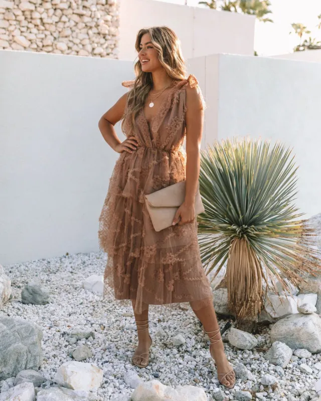 Tove Ruffle Tiered Tulle Midi Dress - FINAL SALE sold by Vici