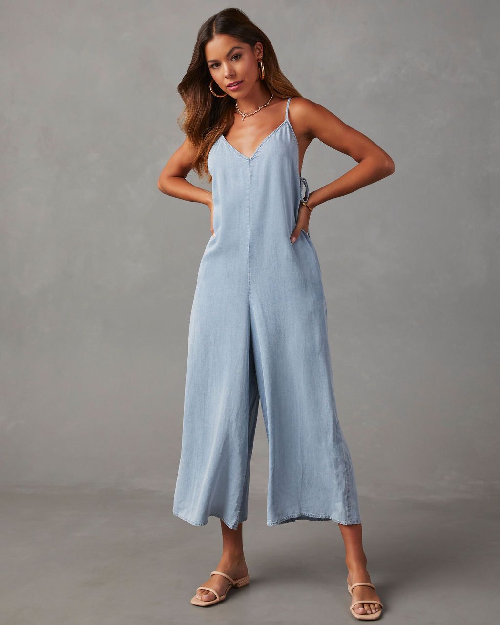 Fontana Tencel Jumpsuit - Light Denim Blue - SALE sold by Vici
