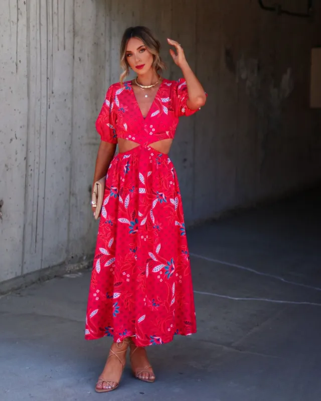 Raquela Printed Cutout Midi Dress - LAST CHANCE sold by Vici