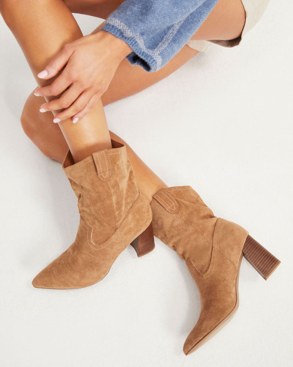 Dev Faux Suede Heeled Bootie sold by Vici product image thumbnail 5