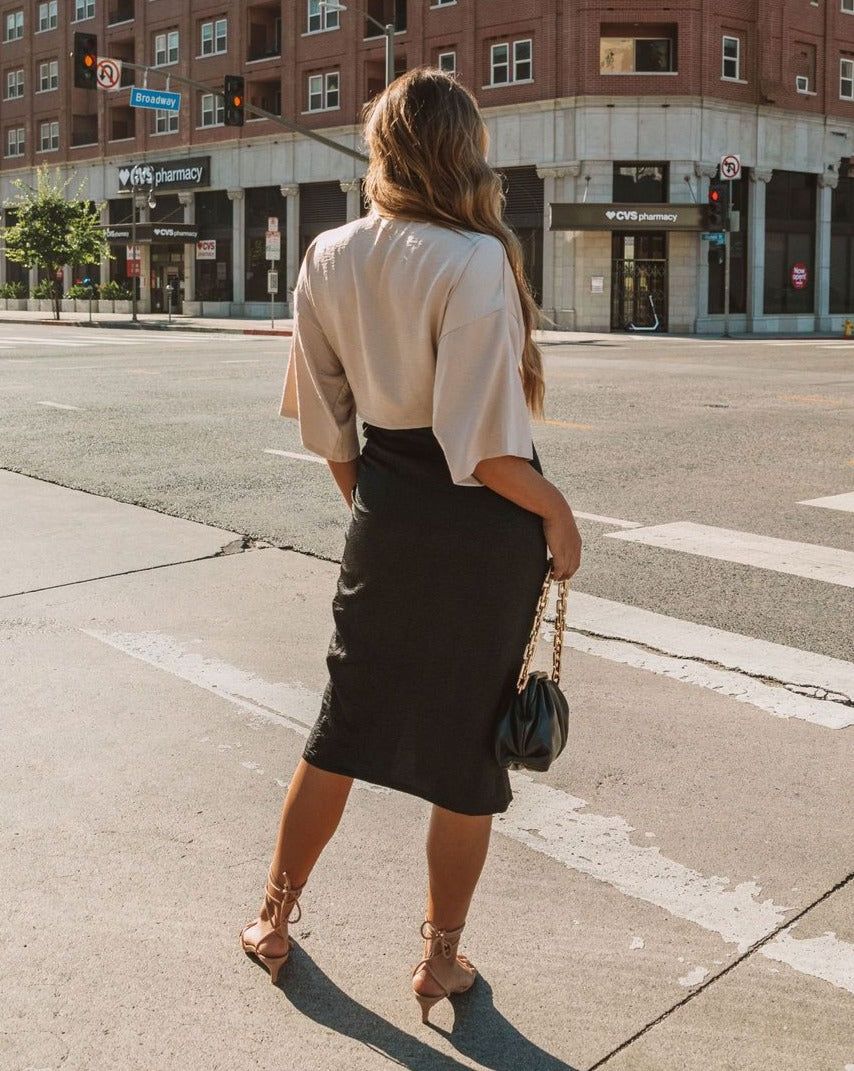 Devotion Wrap Midi Skirt - Black - FINAL SALE sold by Vici product image thumbnail 2