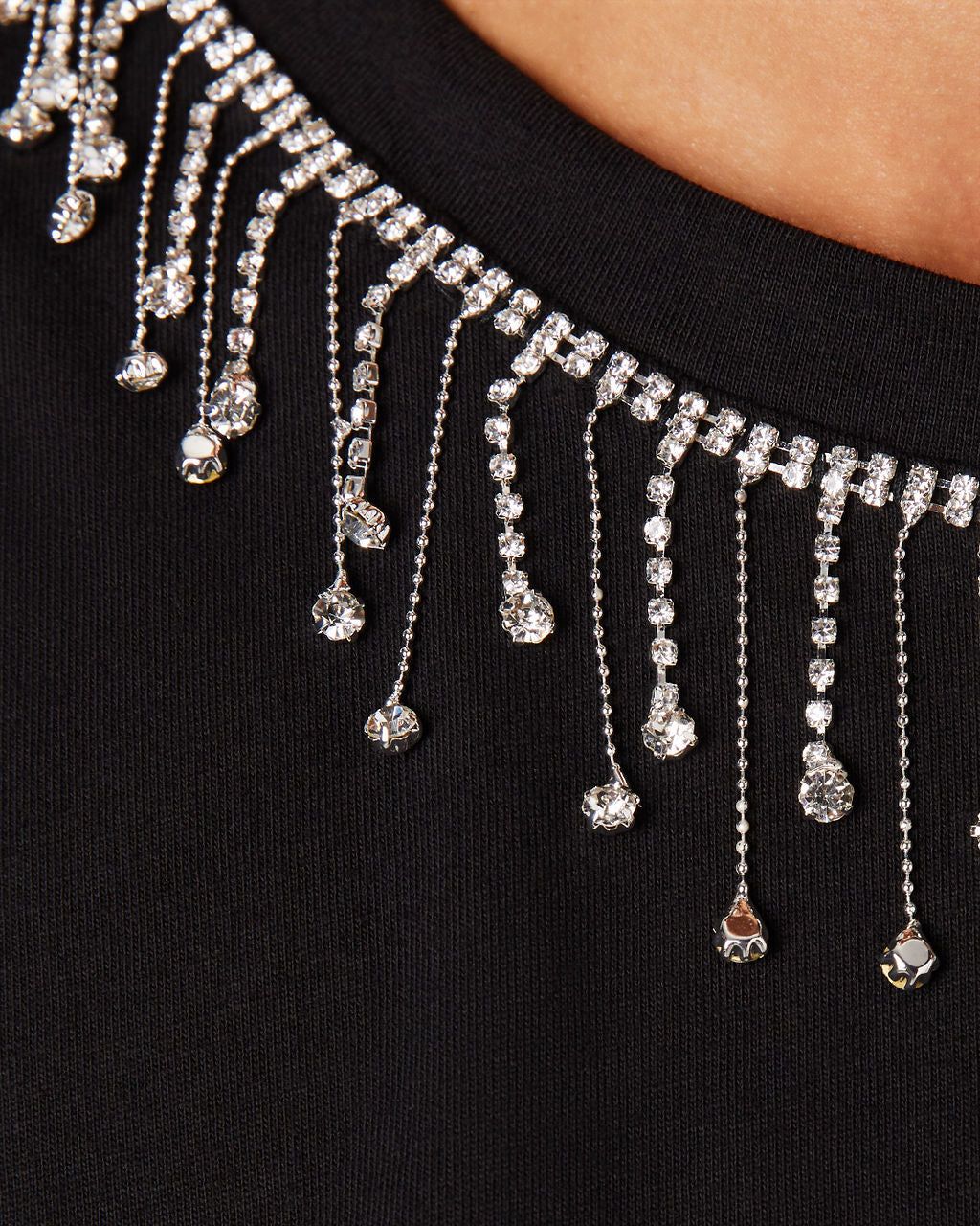 Affari Rhinestone Short Sleeve Top - Black - FINAL SALE sold by Vici product image thumbnail 3