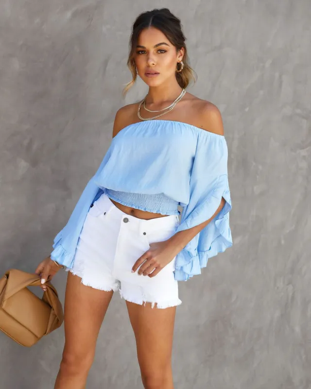 Rosalynn Off The Shoulder Ruffle Top sold by Vici