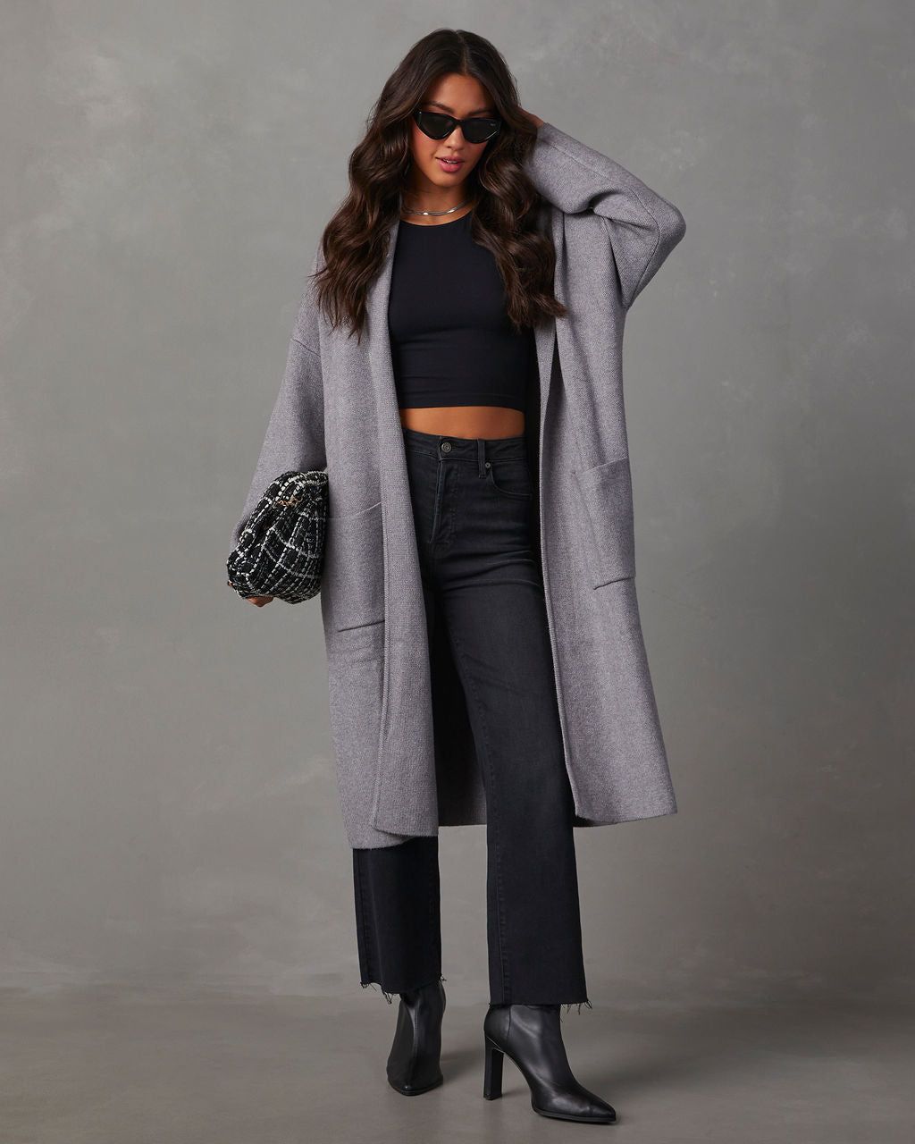 Coletti Longline Open Front Duster - Grey sold by Vici product image thumbnail 6