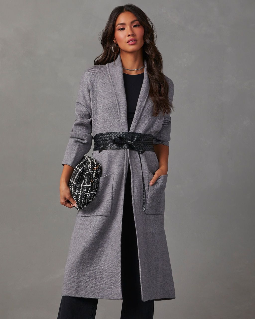 Coletti Longline Open Front Duster - Grey sold by Vici product image thumbnail 5