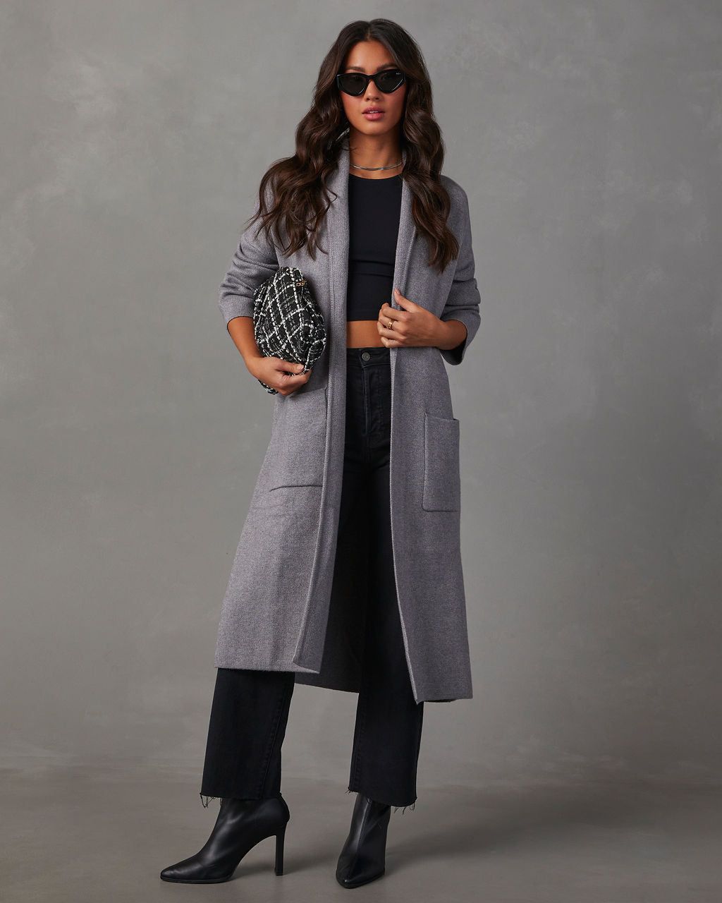 Coletti Longline Open Front Duster - Grey sold by Vici product image thumbnail 2