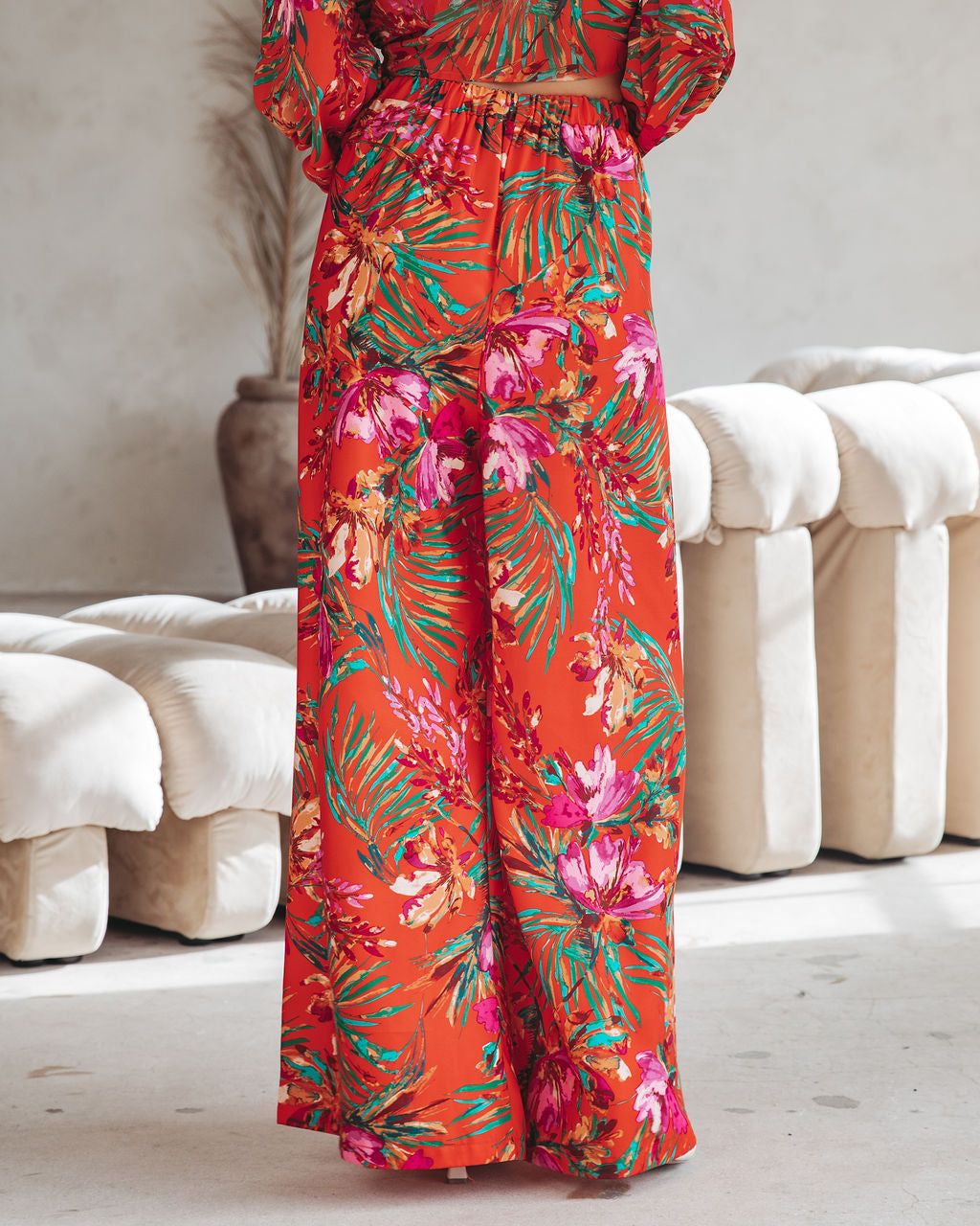 Coral Reef Sunsets Wide Leg Pants - FINAL SALE sold by Vici product image thumbnail 4