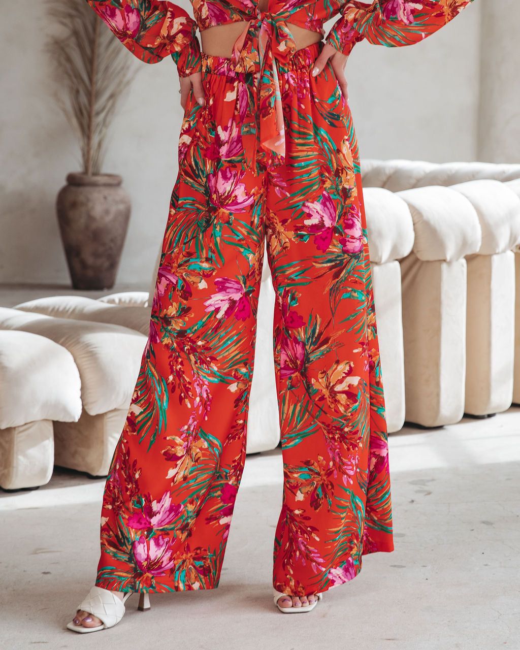 Coral Reef Sunsets Wide Leg Pants - FINAL SALE sold by Vici product image thumbnail 2