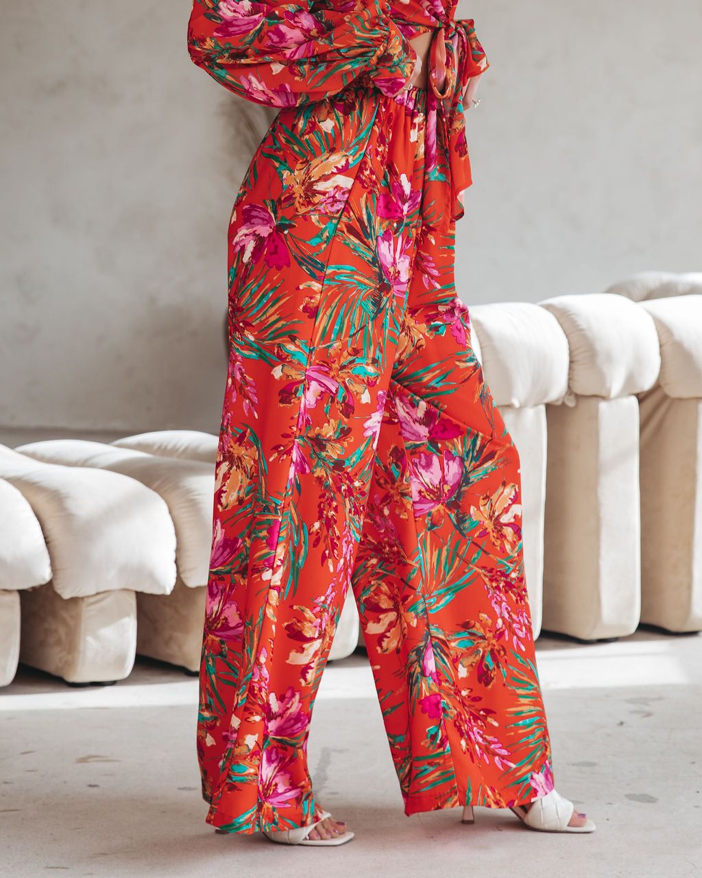 Coral Reef Sunsets Wide Leg Pants - FINAL SALE sold by Vici product image thumbnail 5