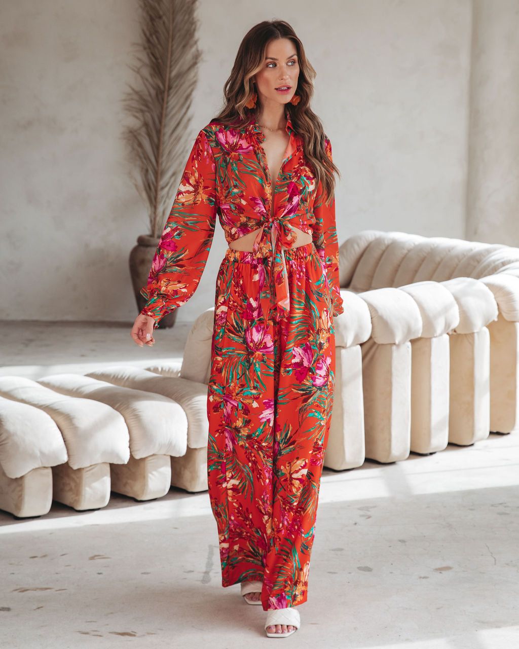 Coral Reef Sunsets Wide Leg Pants - FINAL SALE sold by Vici product image thumbnail 3