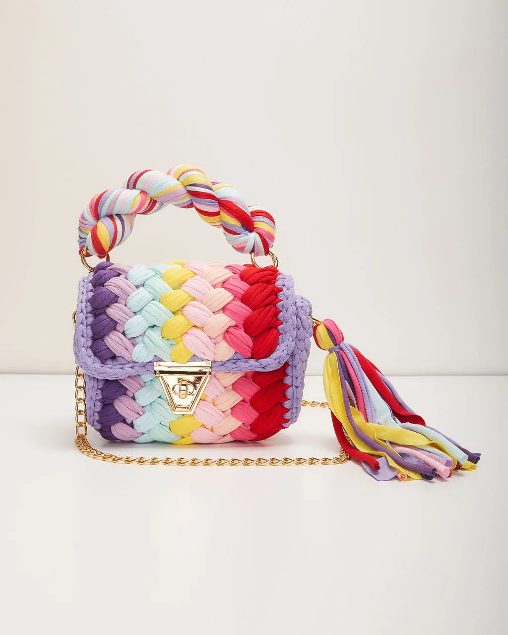 Rainbow Braided Top Handle Bag sold by Vici product image thumbnail 2