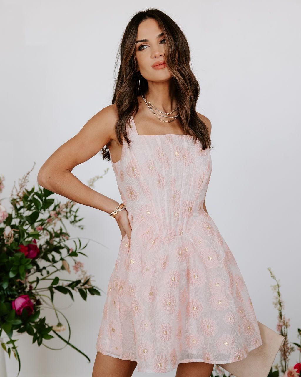 Blooming Love Embroidered Mini Dress - Pink - FINAL SALE sold by Vici
