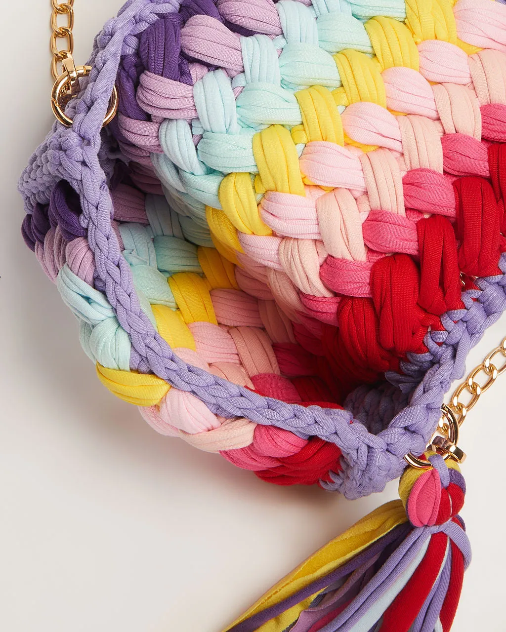 Rainbow Braided Top Handle Bag sold by Vici product image thumbnail 4