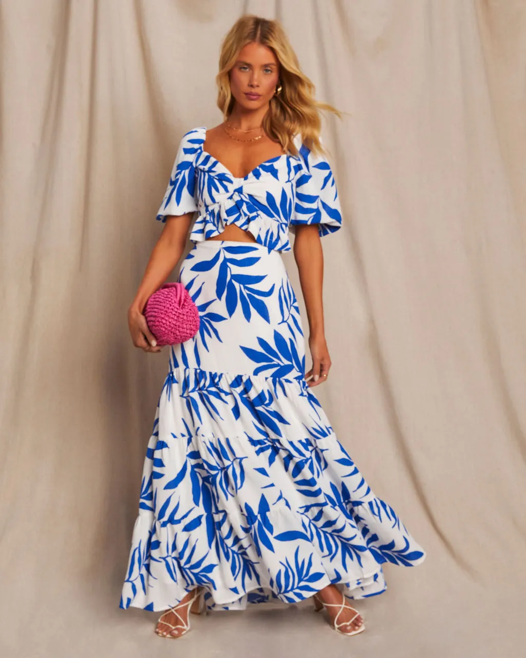 Huntington Printed Cropped Puff Sleeve Top sold by Vici product image thumbnail 3