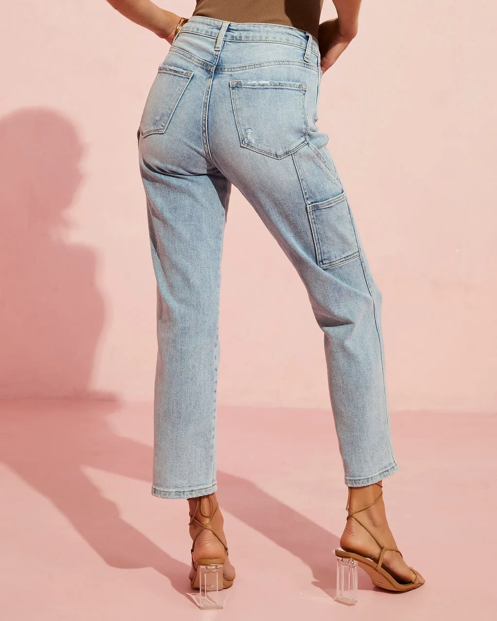 Conquer High Rise Cropped Utility Jeans sold by Vici product image thumbnail 4