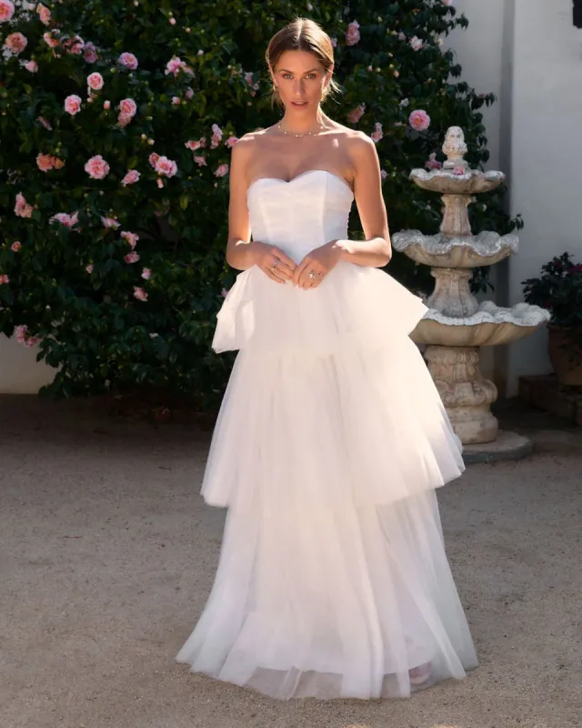 Forever My Love Strapless Tulle Maxi Dress - White - FINAL SALE sold by Vici