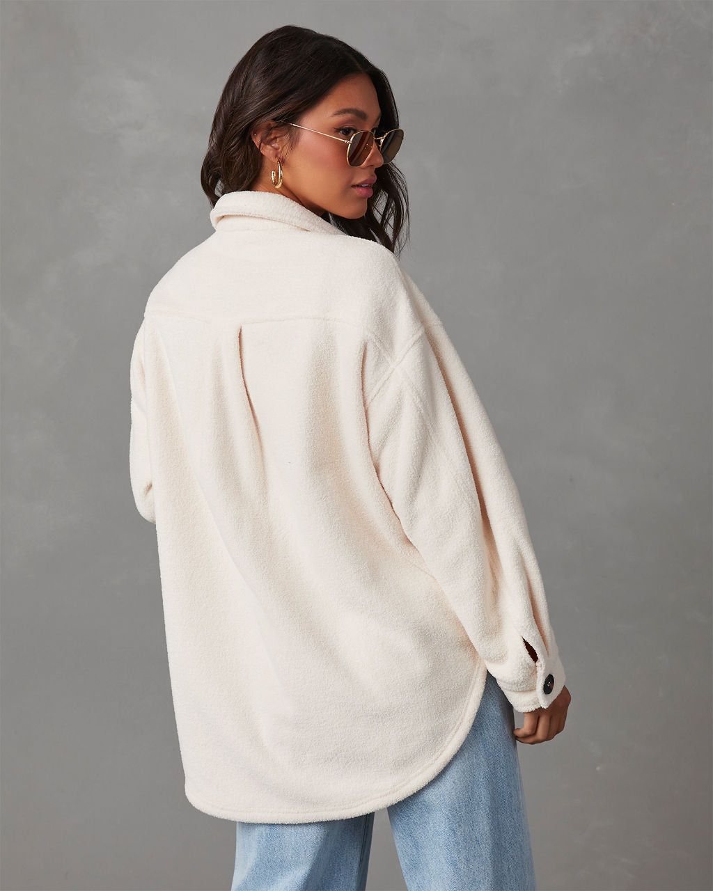 Down To Cuddle Cozy Shacket - Ivory sold by Vici product image thumbnail 4
