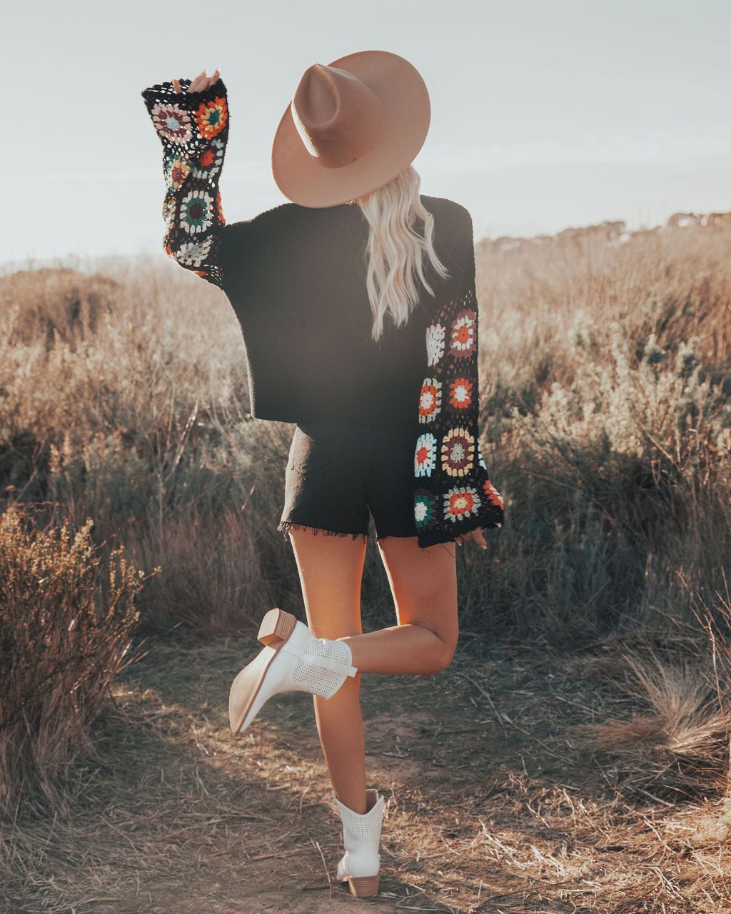 Wallflower Cotton Blend Crochet Sleeve Sweater - SALE sold by Vici product image thumbnail 2