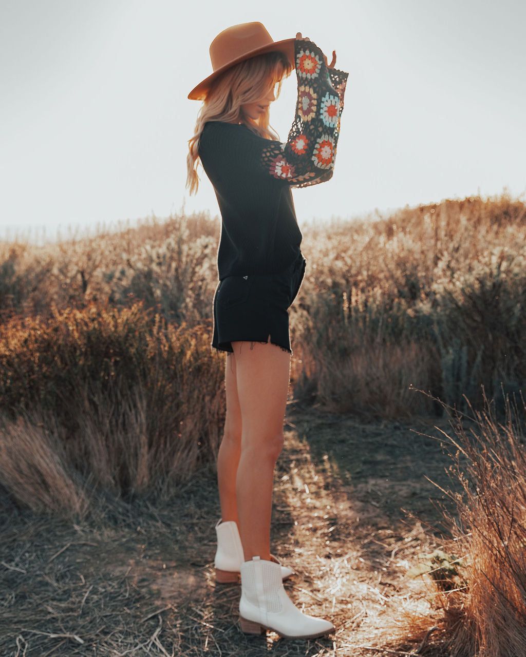 Wallflower Cotton Blend Crochet Sleeve Sweater - SALE sold by Vici product image thumbnail 9