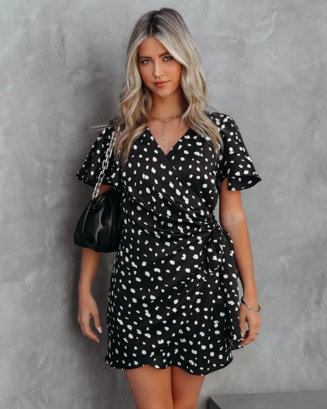 Jaleah Printed Satin Wrap Dress - FINAL SALE sold by Vici