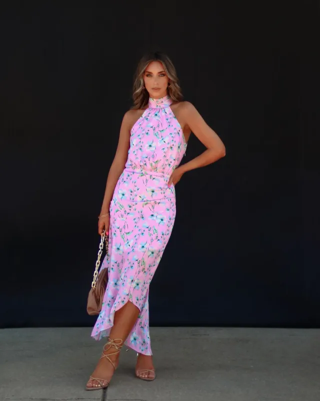 Alba Floral Halter Midi Dress - LAST CHANCE sold by Vici
