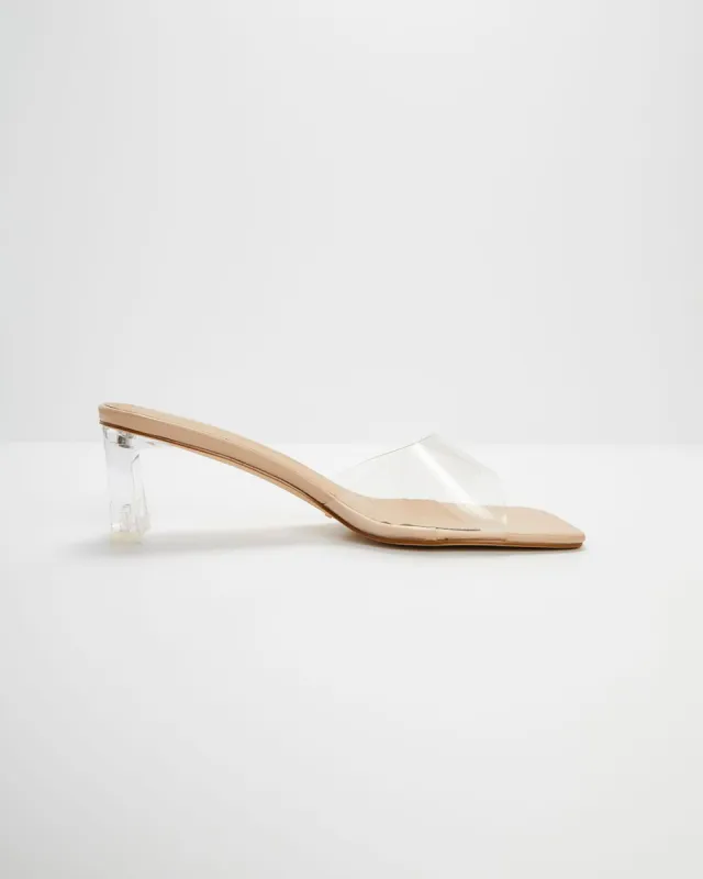 Xaria Clear Mule Heels sold by Vici