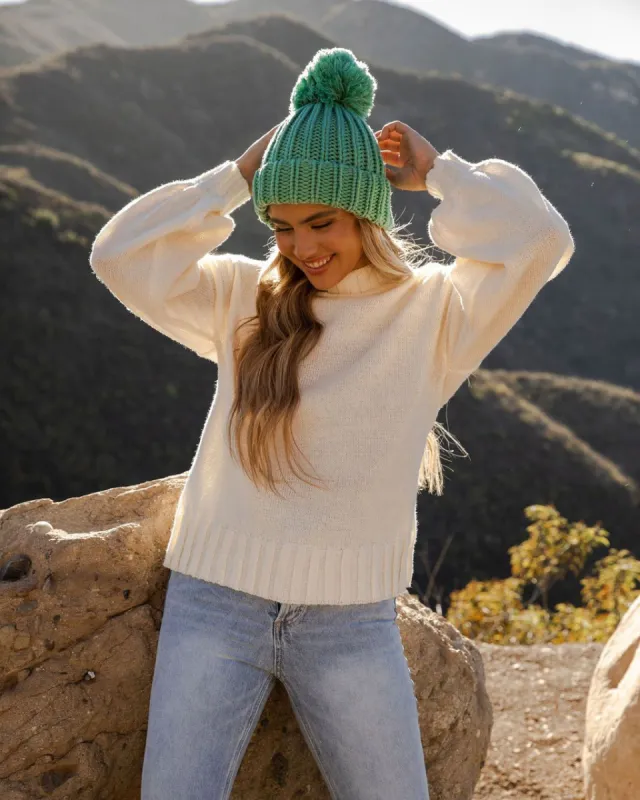 Bundle Up Ribbed Knit Sweater - Cream - FINAL SALE sold by Vici