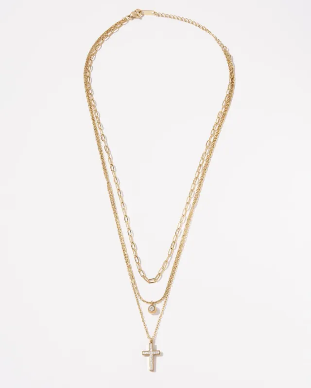 Faith Cross Pendant Layered Necklace made by Vici