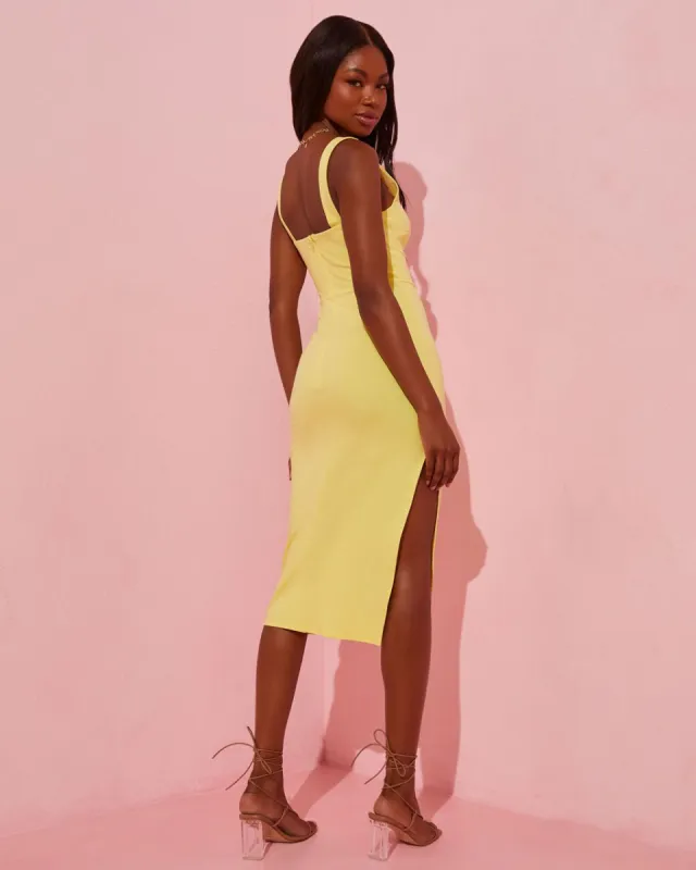 Roslianne Side Slit Midi Dress sold by Vici