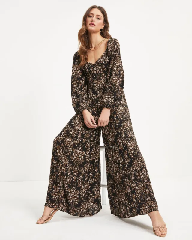 Ruthie Floral Tie Back Jumpsuit sold by Vici