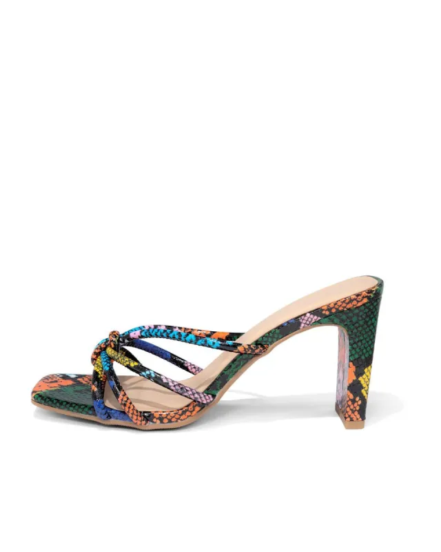 Marica Strappy Heeled Python Sandal - FINAL SALE sold by Vici