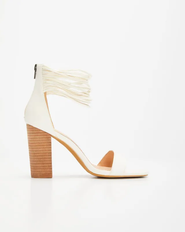 Blair Faux Leather Strappy Heels - White - FINAL SALE sold by Vici