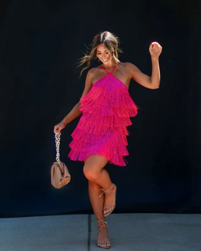 Roxie Fringe Mini Dress sold by Vici