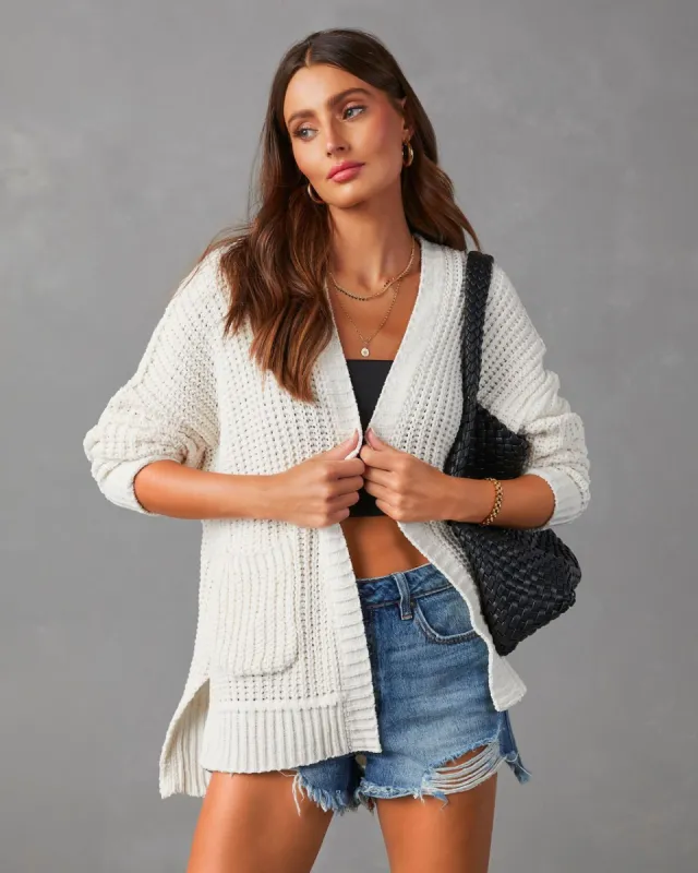 Kudos Pocketed Chenille Knit Cardigan sold by Vici