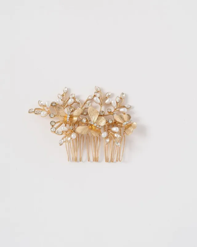 Elizabeth Butterfly Embellished Hair Comb Clip sold by Vici