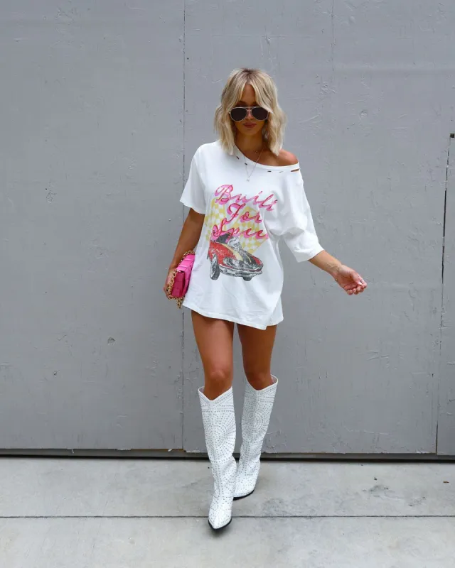 Built For Speed Distressed Cotton Tee sold by Vici