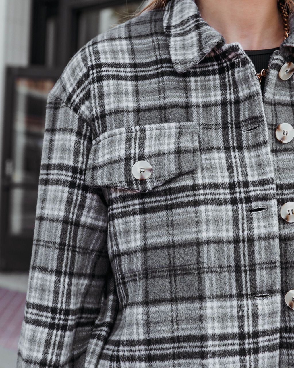 West Coast Plaid Cropped Shacket - FINAL SALE sold by Vici product image thumbnail 2