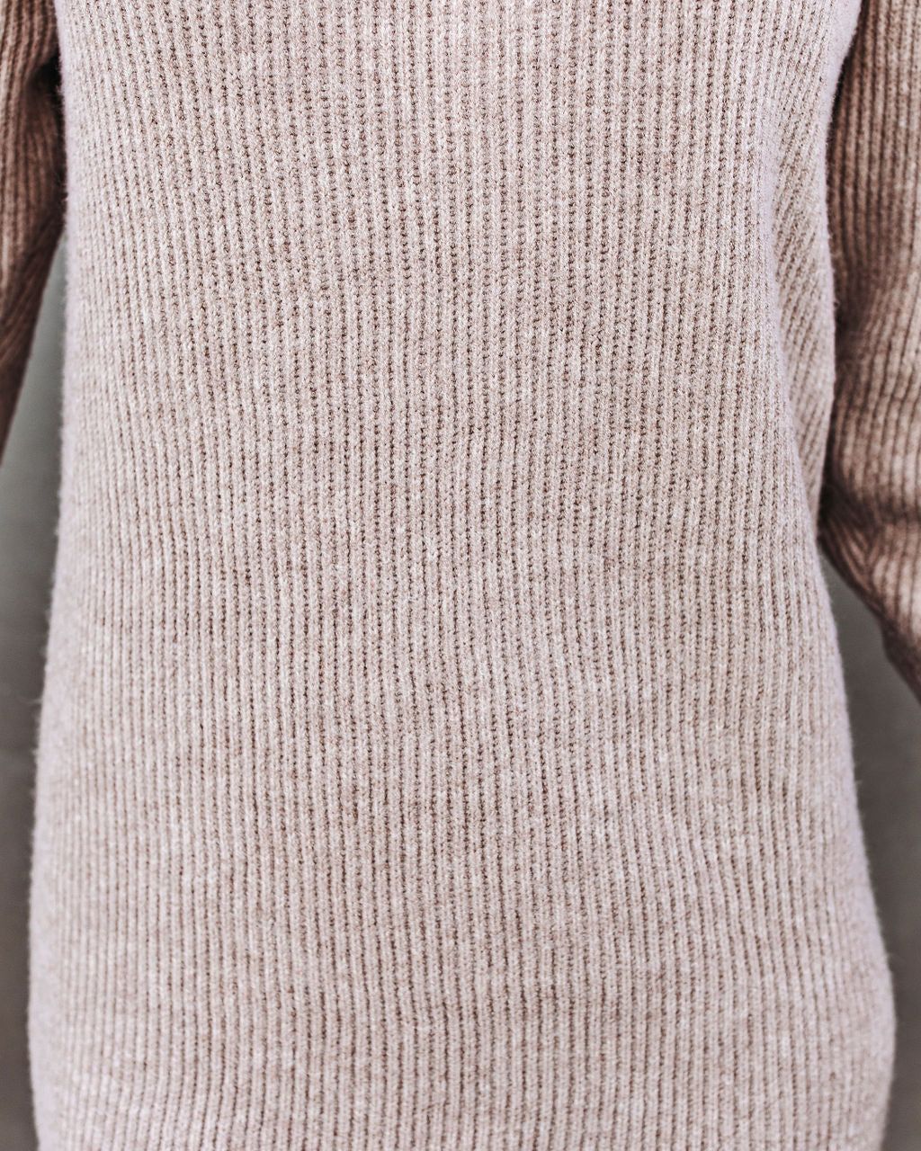 Sapphire Ribbed Square Neck Sweater Dress - Taupe - FINAL SALE sold by Vici product image thumbnail 4