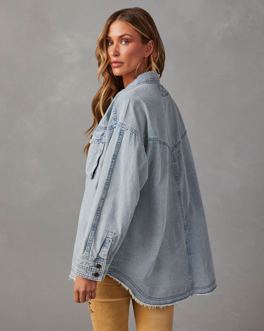 Joelle Denim Shacket - Medium Wash sold by Vici product image thumbnail 4