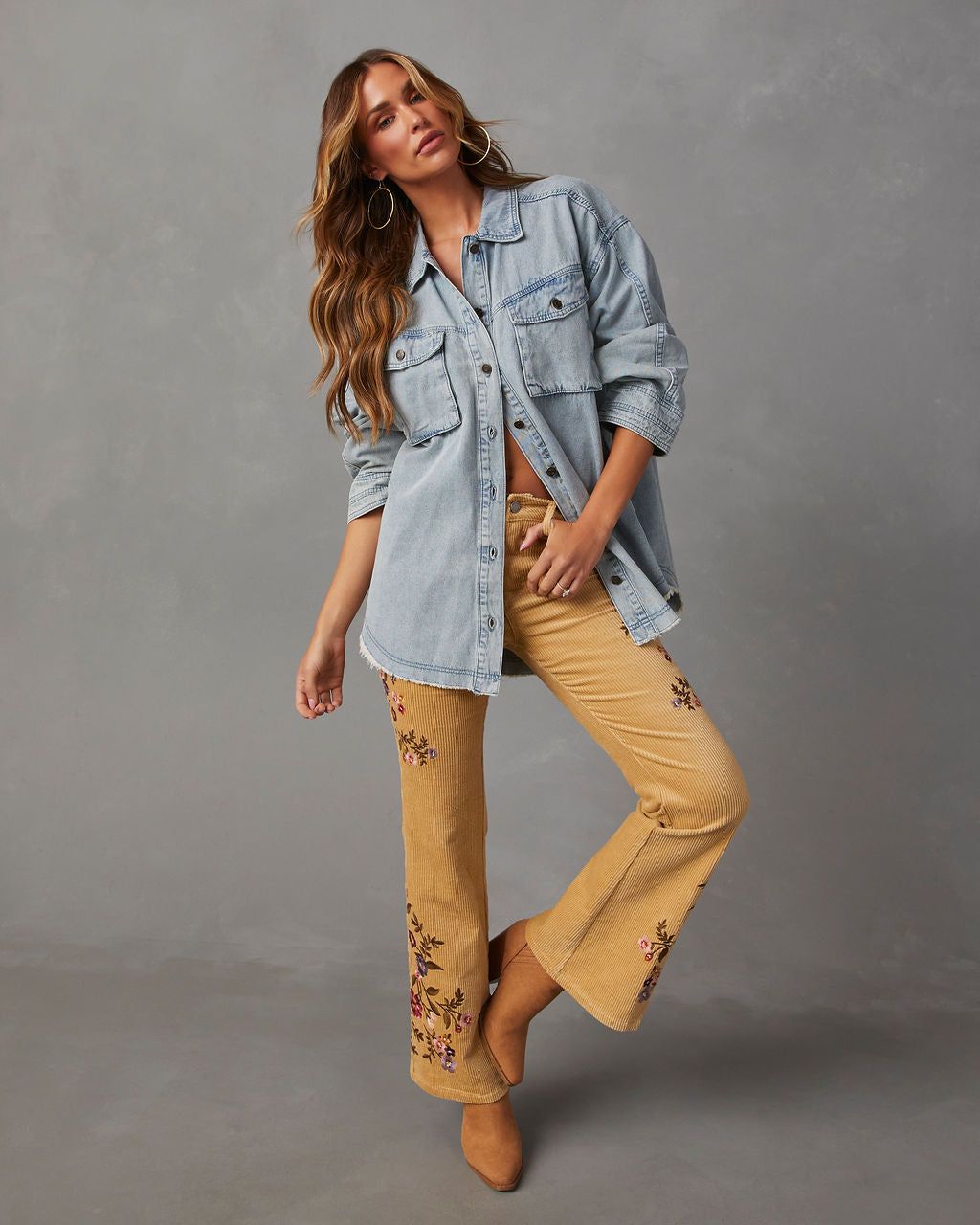 Joelle Denim Shacket - Medium Wash sold by Vici product image thumbnail 6