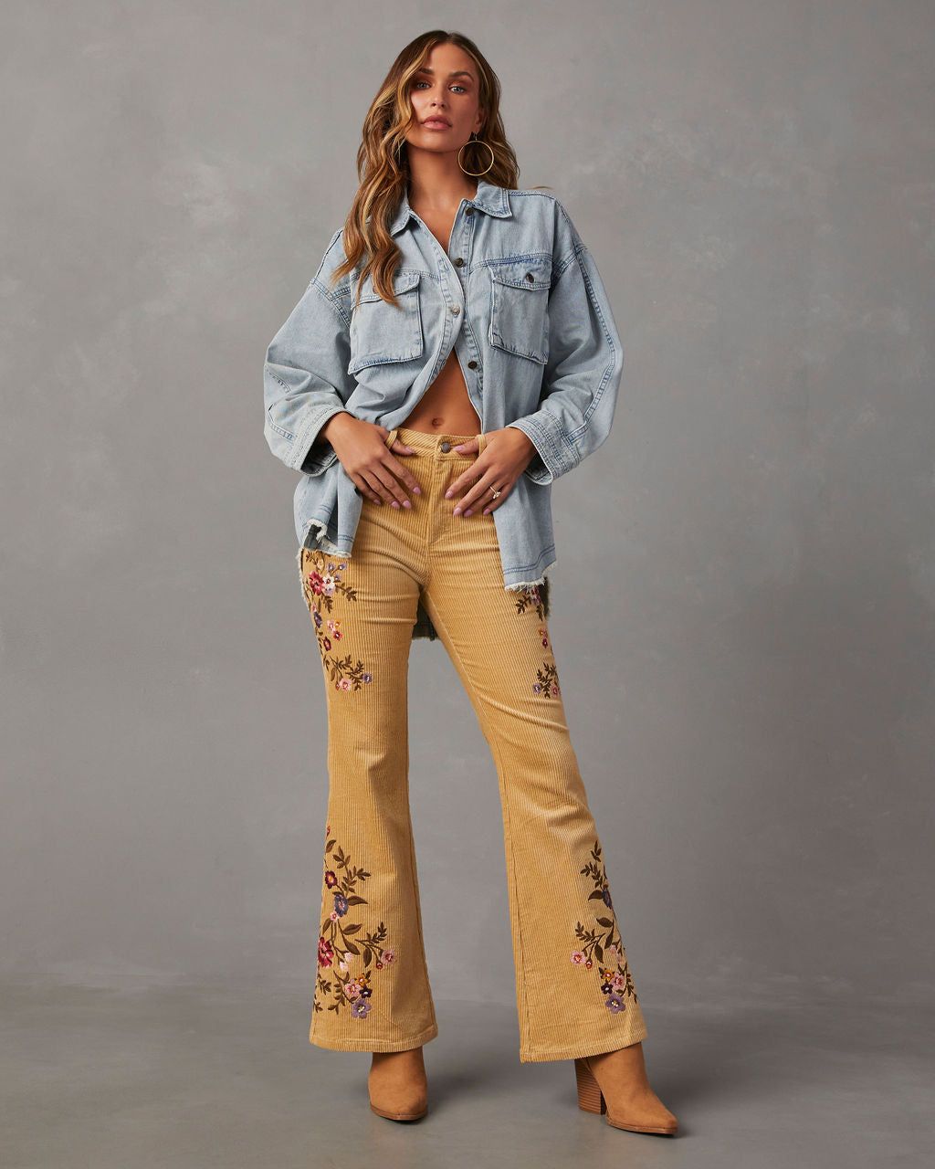 Joelle Denim Shacket - Medium Wash sold by Vici product image thumbnail 2