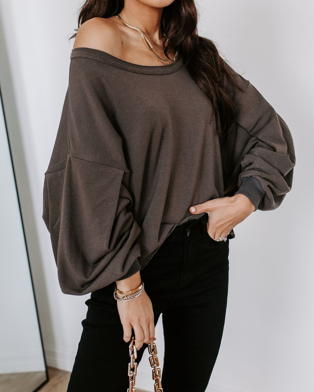 Jerome Knit Dolman Long Sleeve Top sold by Vici product image thumbnail 2