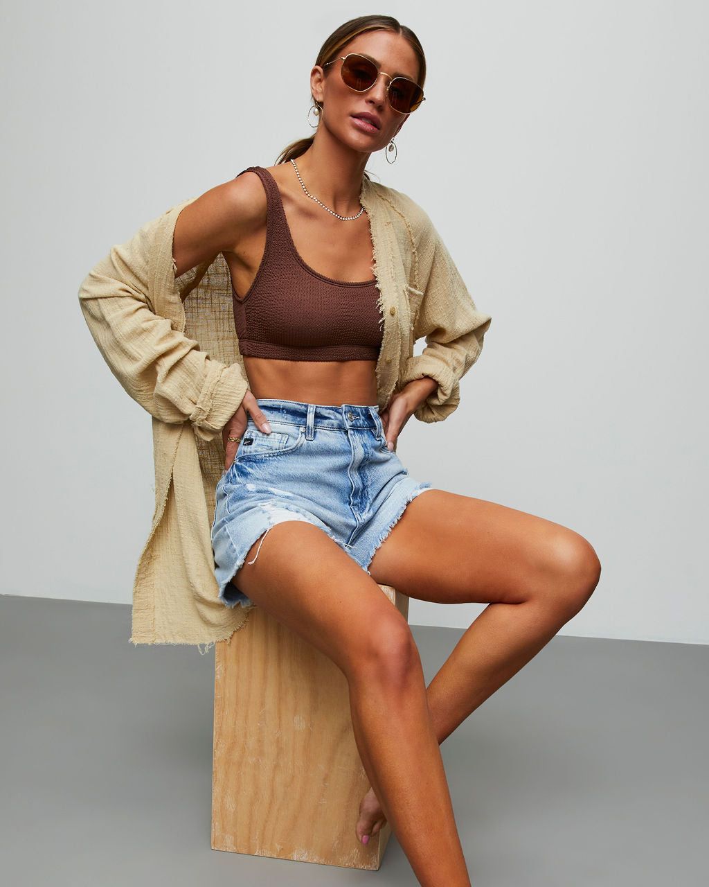 Off Duty Button Front Top sold by Vici product image thumbnail 5