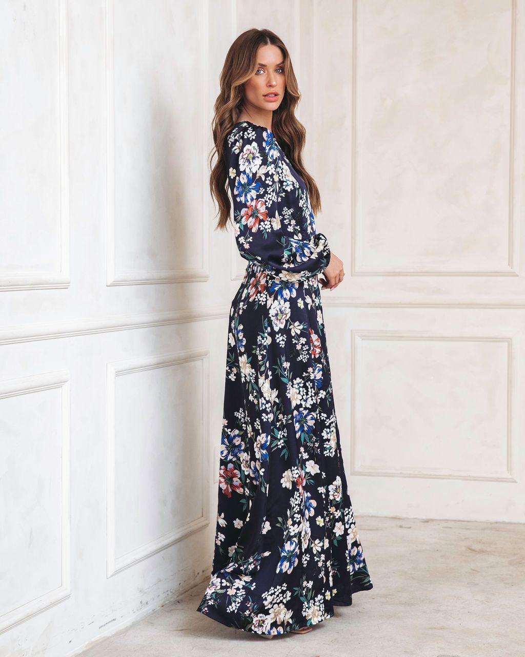 Victoria Satin Floral Maxi Dress sold by Vici product image thumbnail 5