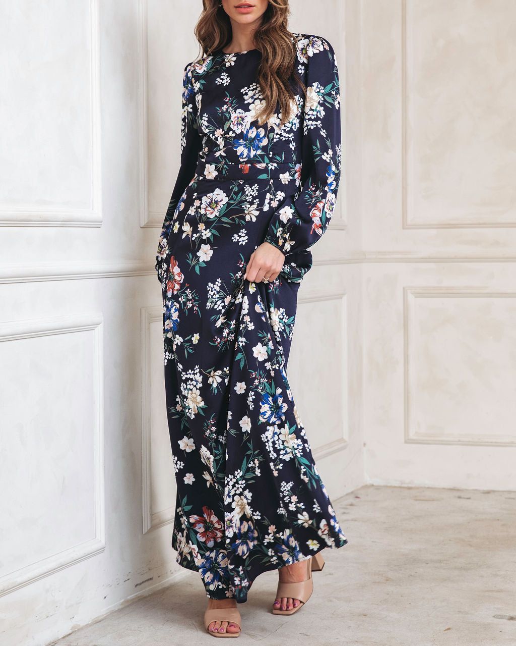 Victoria Satin Floral Maxi Dress sold by Vici product image thumbnail 2